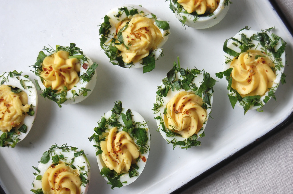 Updated Spring Classic Deviled Eggs With Fresh Herbs Unpeeled Journal