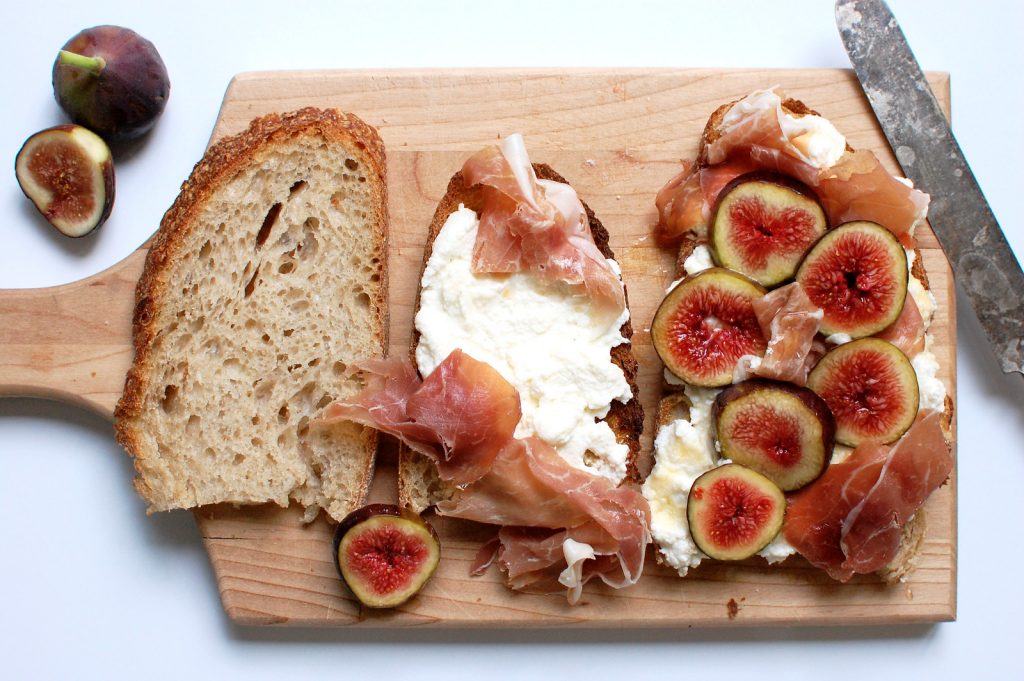 Ricotta Fig Toast With Prosciutto + Honey