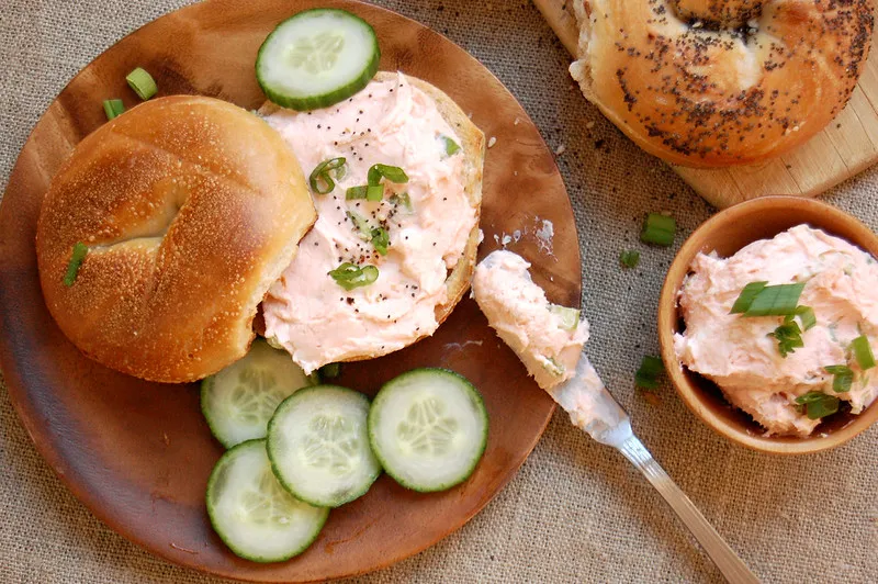 Salmon Cream Cheese Bagels 