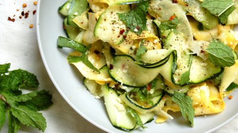 zucchini salad recipe with mint and parmesan cheese