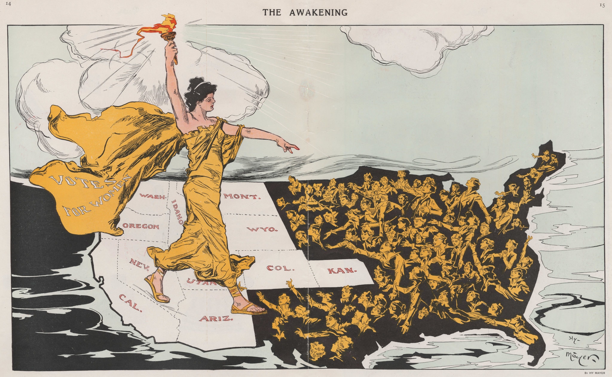 a map of suffrage rights