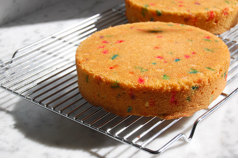 homemade confetti birthday cake