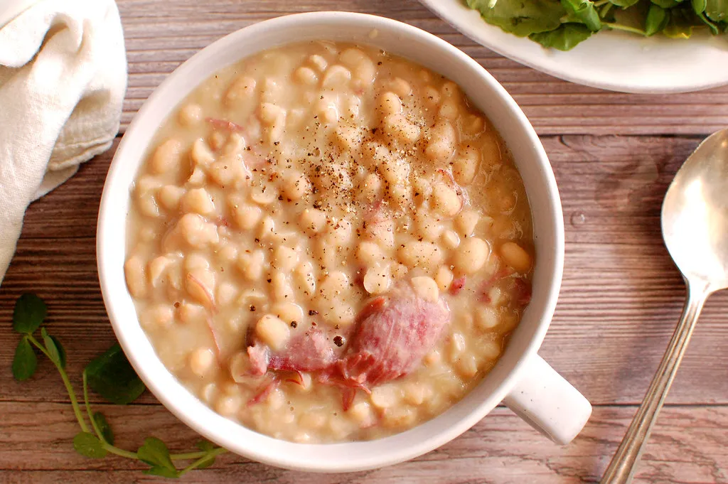 Slow Cooker Ham and Bean Soup - Culinary Hill