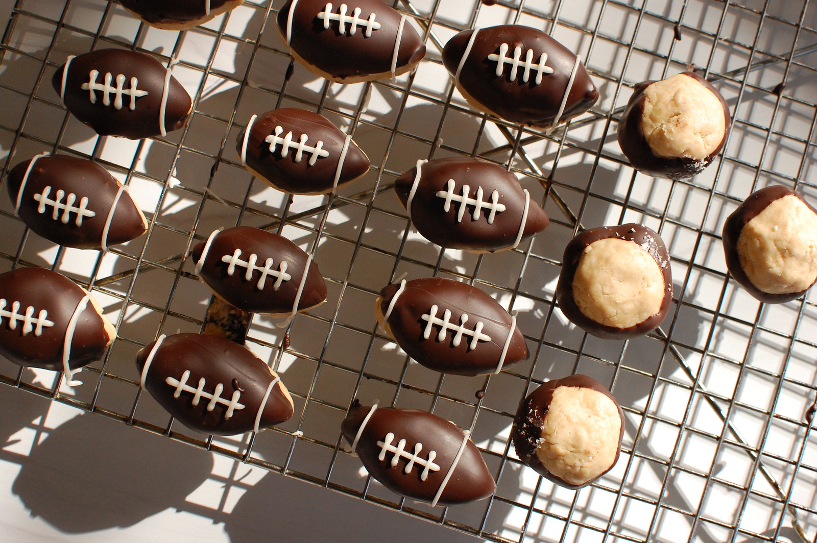 Super Bowl Dessert: Chocolate Football Buckeyes