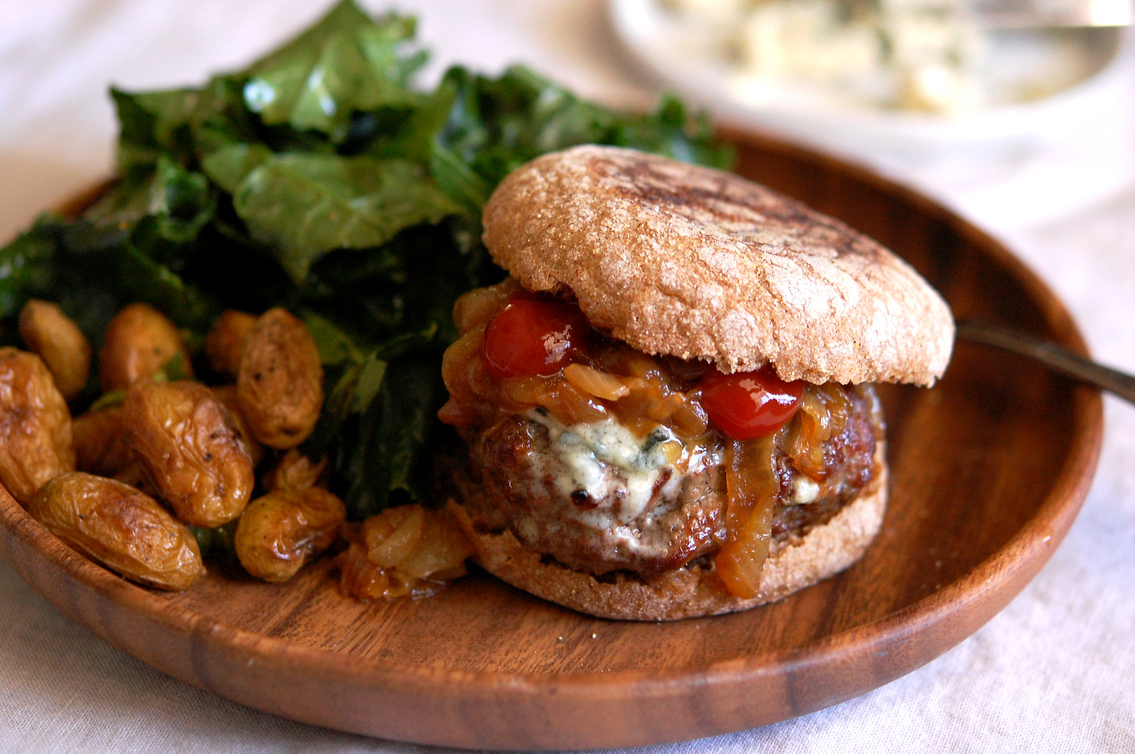 Caramelized Onion Blue Cheese Burgers, Recipe