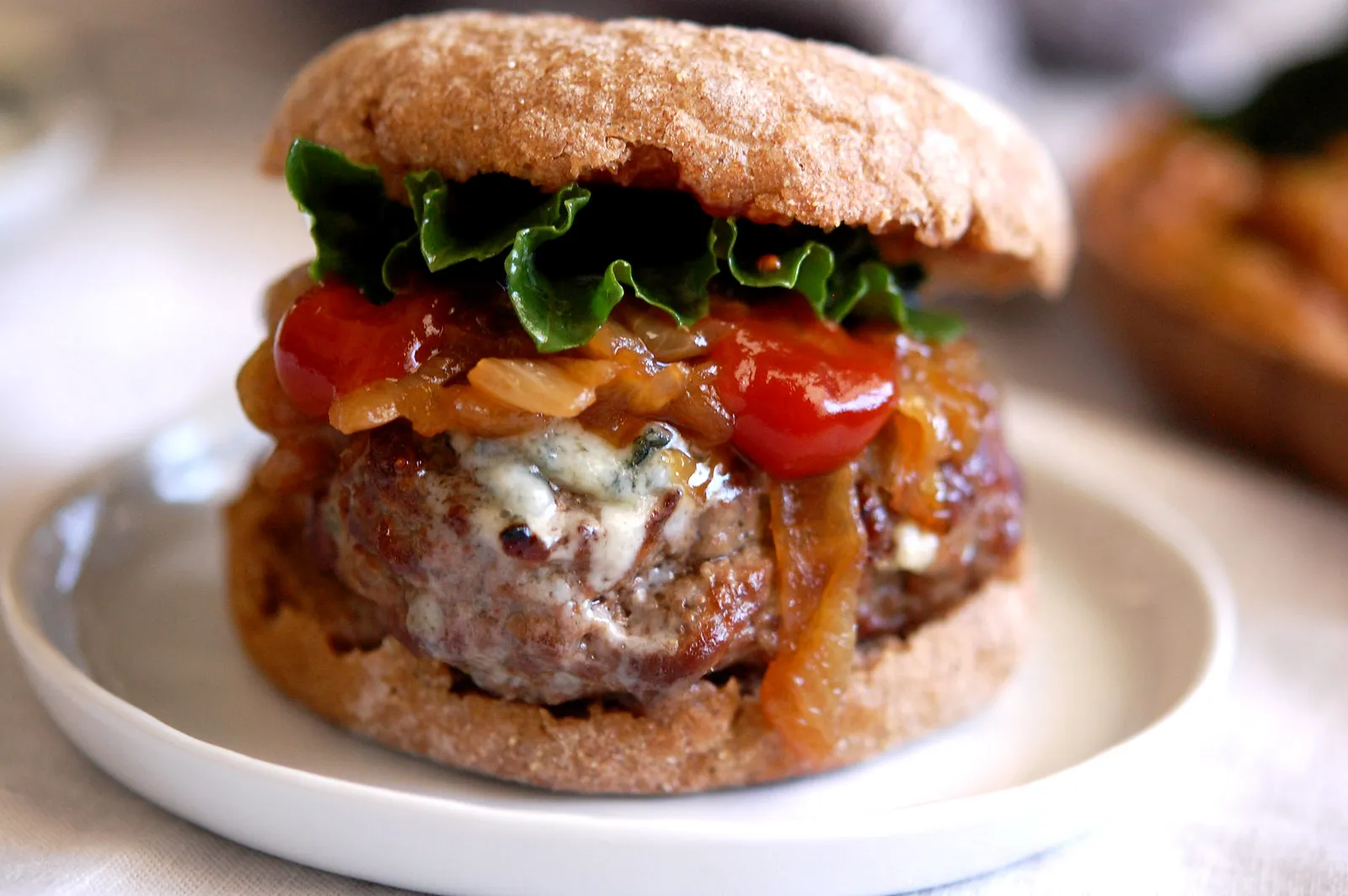 Caramelized Onion Blue Cheese Burgers, Recipe