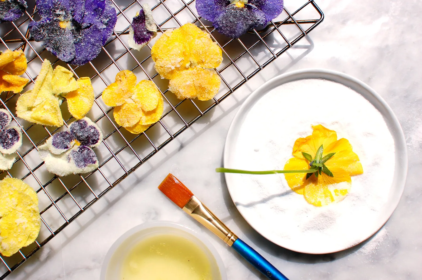 Naturally Colored Decorating Sugar (Using Edible Flowers)