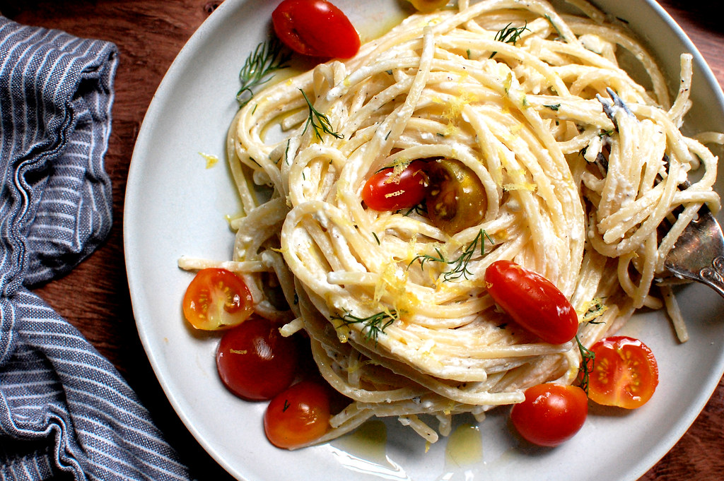 Easy Feta Cheese Pasta With Yogurt Sauce | Unpeeled Journal