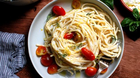 Feta Pasta recipe With yogurt sauce