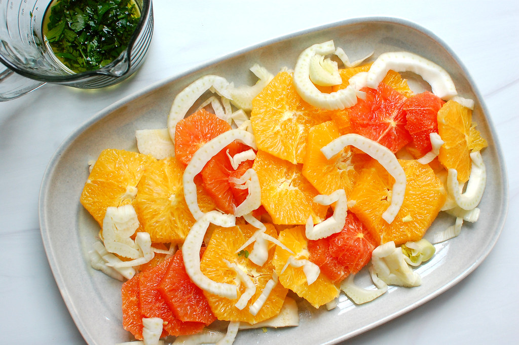 orange and fennel salad slices