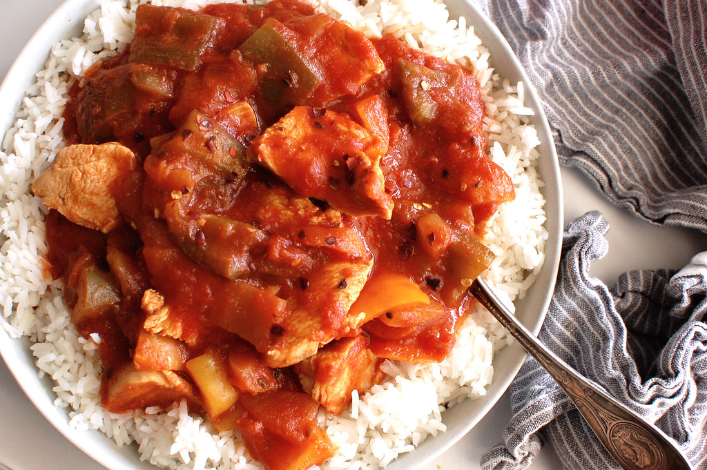 easy chicken cacciatore with rice