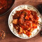 pollo alla cacciatora recipe served with rice