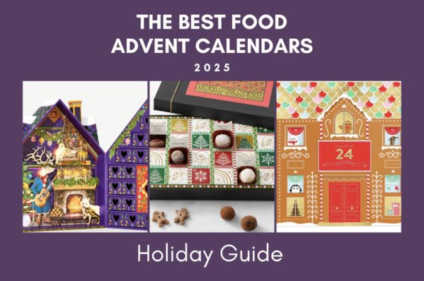 The best foodie Advent calendars displayed as a collage with festive colors for 2025.
