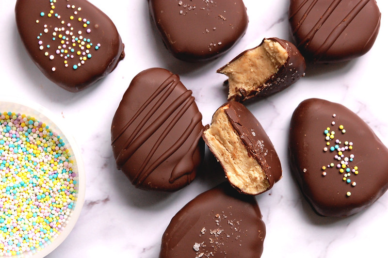 chocolate peanut butter easter eggs recipe like Reese's