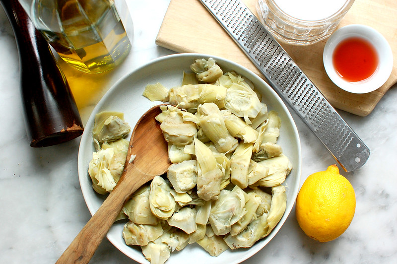 ingredients for artichoke spread